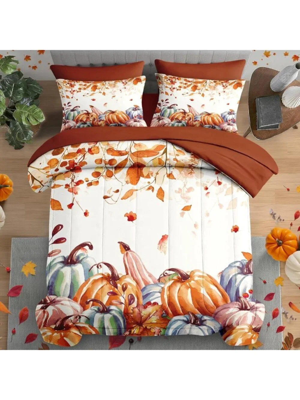 Cozy 7-Piece Full Fall Comforter Set with Sheets | Farmhouse Bedding Essentials